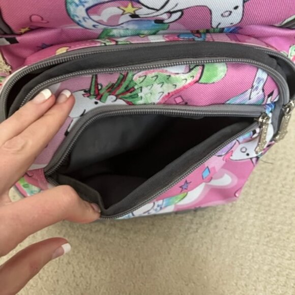 Tilami Rolling Unicorn Backpack 16 Inch School College Travel Carry-on Backpack - Picture 3 of 9